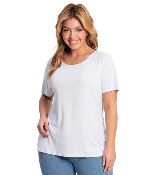Blusa Feminina Plus Size Secret Glam Branco