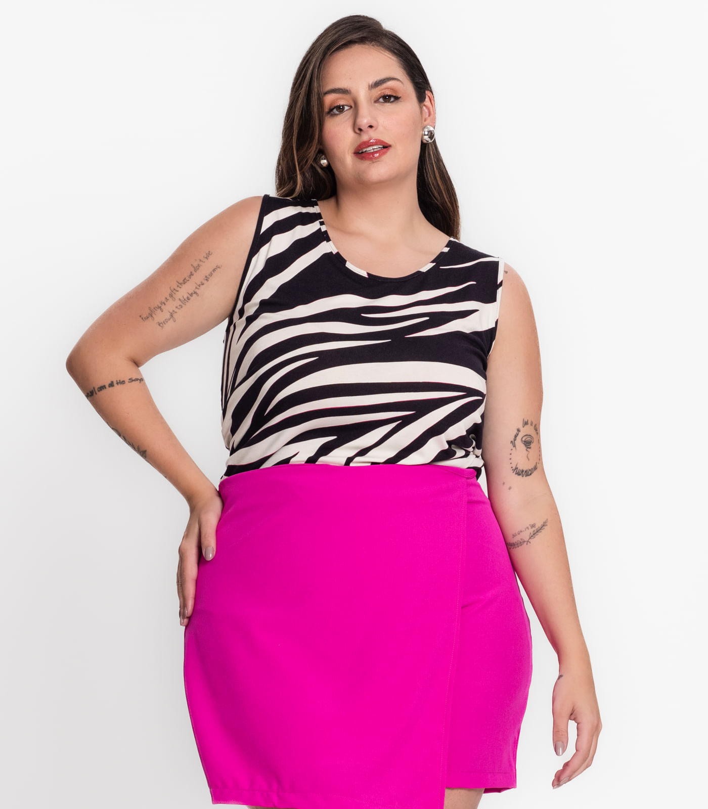 Regata Feminina Plus Size Linhas Secret Glam Preto Secret Glam