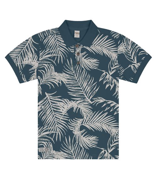 Camisa Polo Infantil Em Cotton Trick Nick Azul
