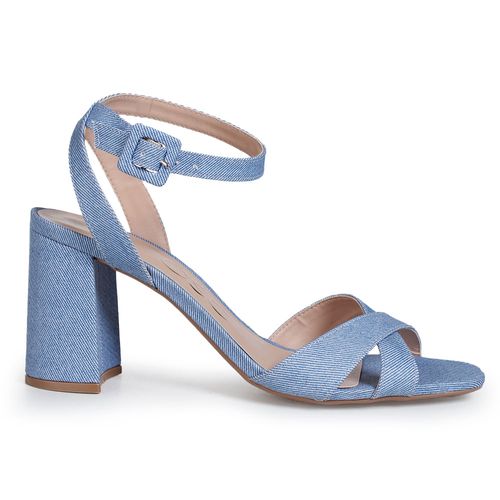 Sandália Salto Médio OSC Jeans Modern Azul Feminino