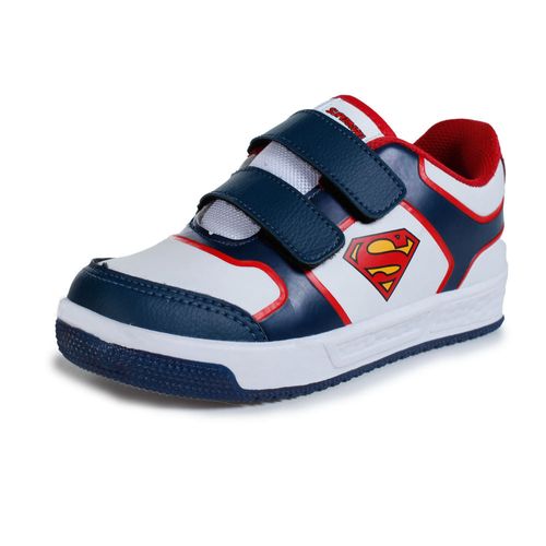 Tênis Infantil Warner Velcro Superman Marinho e Branco