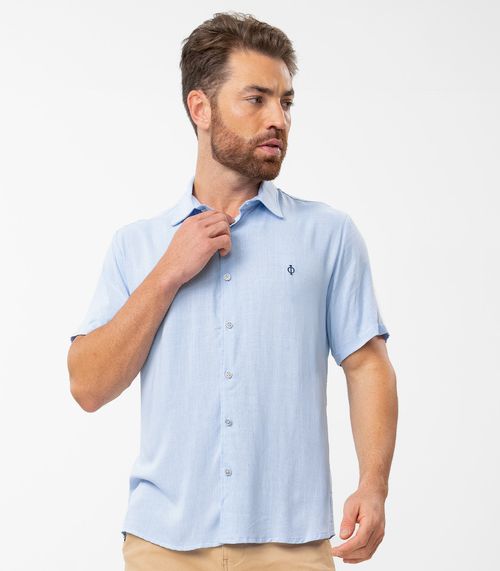 Camisa Masculina Em Viscose Slub Diametro Azul