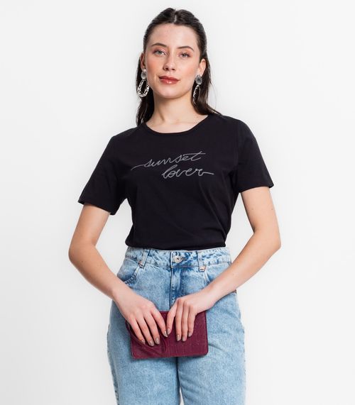 T- Shirt Feminina Estampada Select Preto
