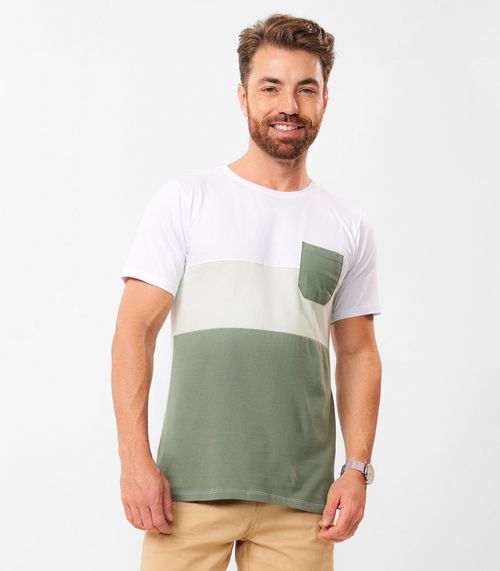 Camiseta com Bolso Masculina Select Branco