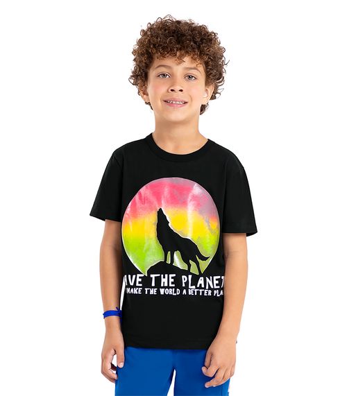Camiseta Infantil Masculina Estampada Rovi Kids Preto