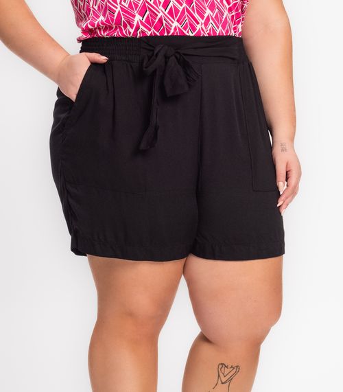 Shorts Feminino Plus Size Secret Glam Preto