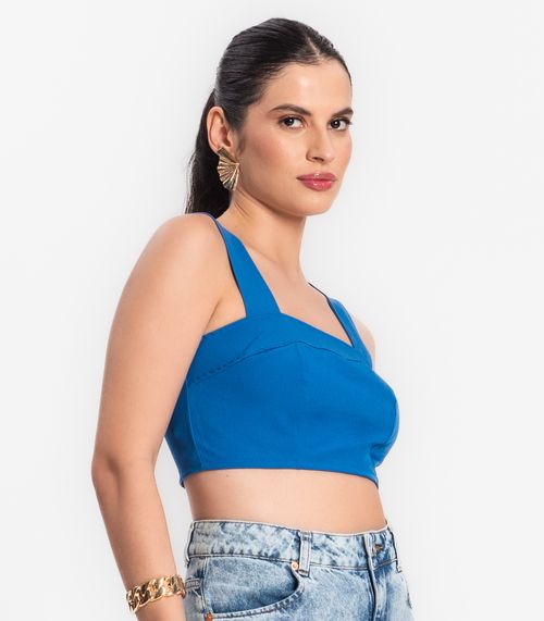 Top Feminino Em Crepe Light Endless Azul