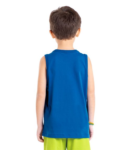 Regata Infantil Masculina Em Meia Malha Rovi Kids Azul