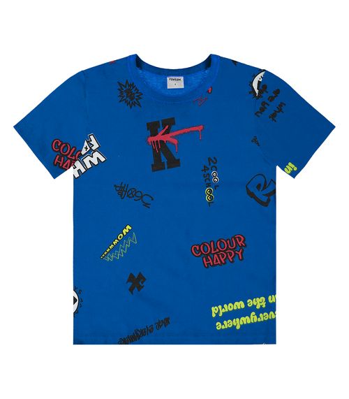 Camiseta Infantil Masculina Estampada Rovi Kids Azul