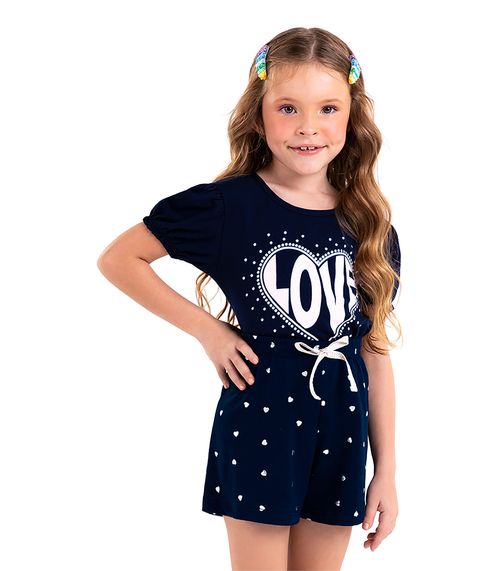 Conjunto Infantil Feminino Love Rovi Kids Azul