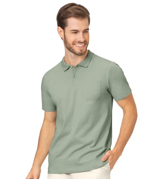Camisa Masculina Polo Básica Rovitex Verde