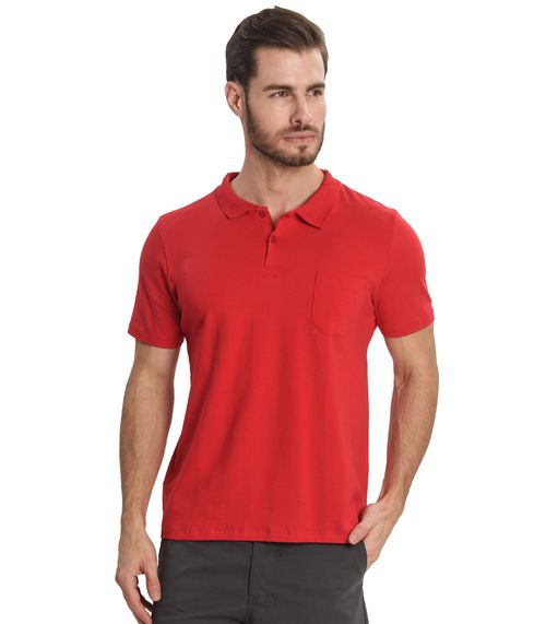 Camisa Masculina Polo Básica Rovitex Vermelho