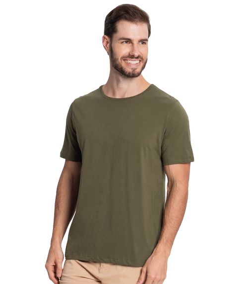 Camiseta Masculina Básica Meia Malha Diametro Verde