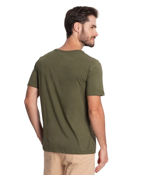 Camiseta Masculina Básica Meia Malha Diametro Verde