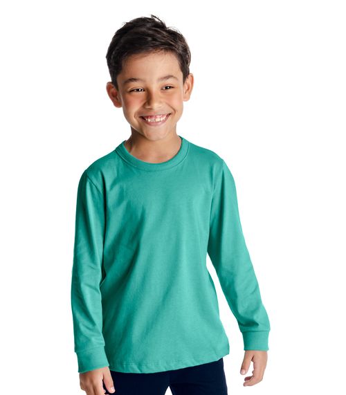 Camiseta Manga Longa Básica Rovitex Kids Verde