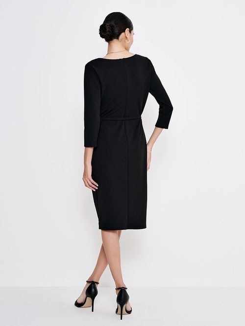 Vestido Tubinho Preto Manga 7/8 Radmila