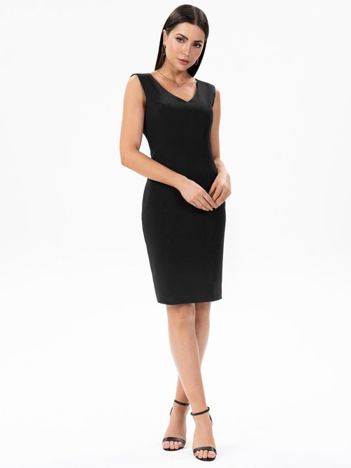 Vestido Tubinho Preto Decote V Sheila