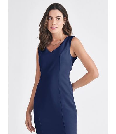 Vestido Tubinho Marinho de Alfaiataria Elba