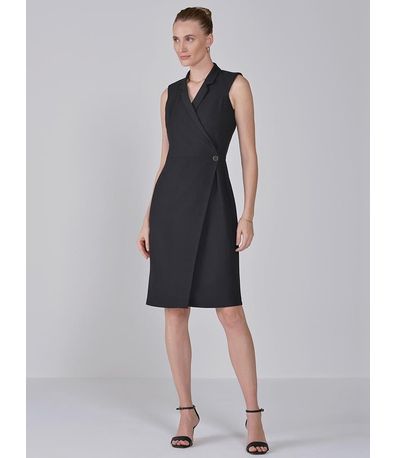 Vestido Blazer Transpassado Preto Lorrana