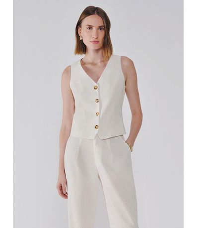 Colete de Linho Off White Yanka