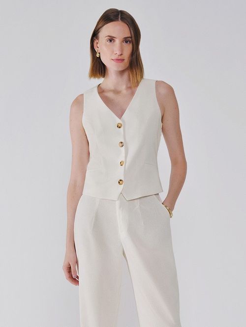 Colete de Linho Off White Yanka