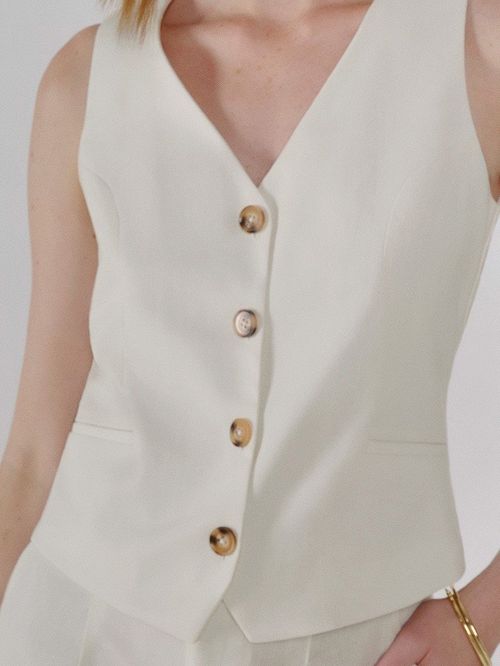 Colete de Linho Off White Yanka