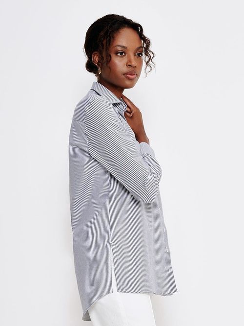 Camisa Oversized Listrada Bia