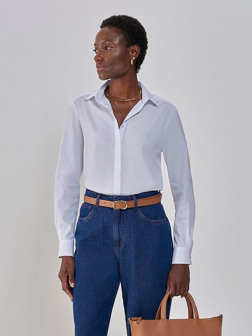 Camisa Branca de Tricoline Darlene