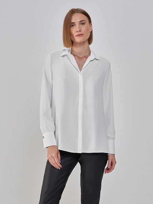 Camisa Ampla com Fenda Lateral Driele