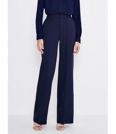Calça Wide Leg de Alfaiataria com Nervura Cleonice