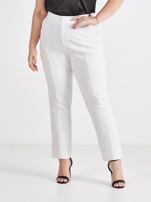 Calça Reta de Alfaiataria Off White Edna