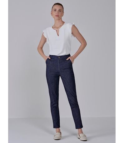 Calça Jeans Reta Azul Escuro Jamile