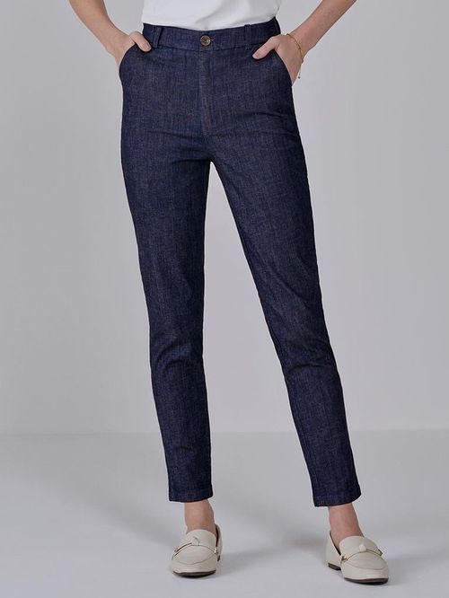 Calça Jeans Reta Azul Escuro Jamile