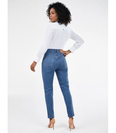 Calça Jeans Feminina Reta Cintura Média Sarita