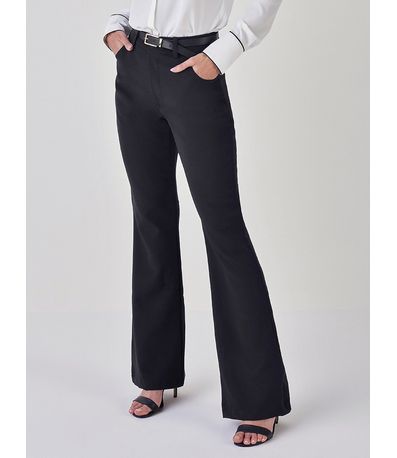 Calça Flare Social de Alfaiataria Preta Fabiola
