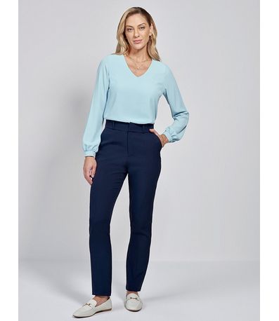 Calça Feminina de Alfaiataria Marinho Josilene