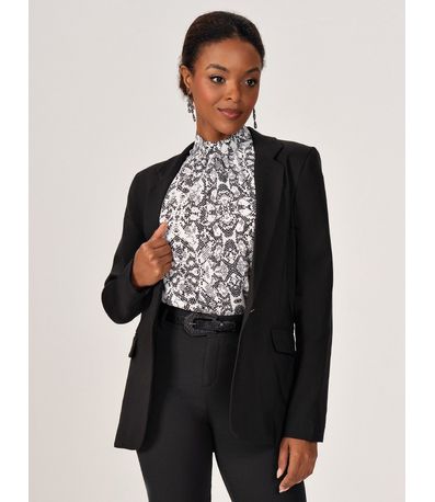 Blazer Preto Botão Único Cilene