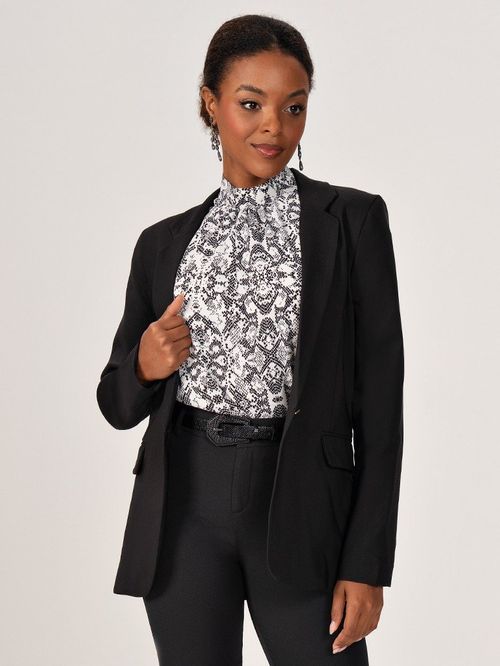 Blazer Preto Botão Único Cilene