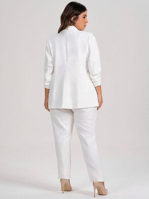 Blazer Off White Botão Único Juliete