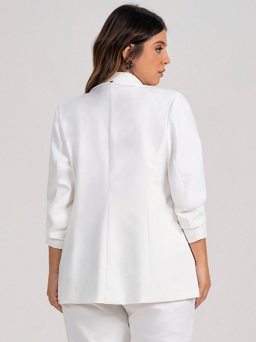 Blazer Off White Botão Único Juliete