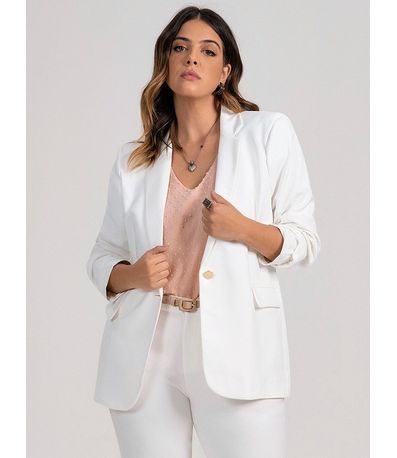 Blazer Off White Botão Único Juliete