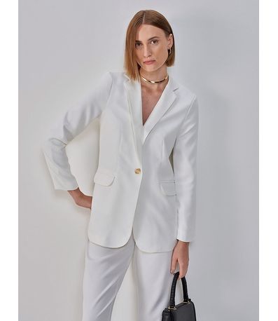 Blazer Off White Botão Único Edivânia