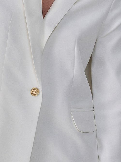 Blazer Off White Botão Único Edivânia