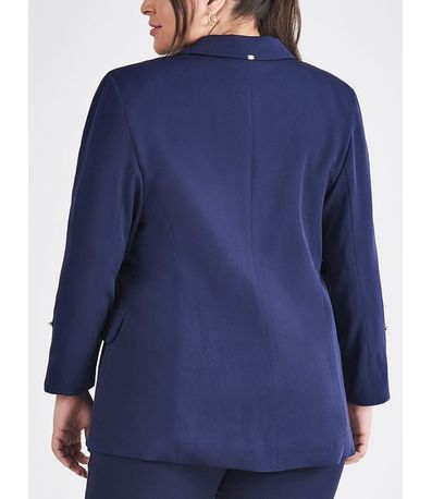 Blazer Feminino de Alfaiataria Marinho com Martingale Tifani