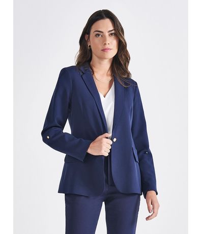 Blazer Feminino de Alfaiataria Marinho com Martingale Tifani