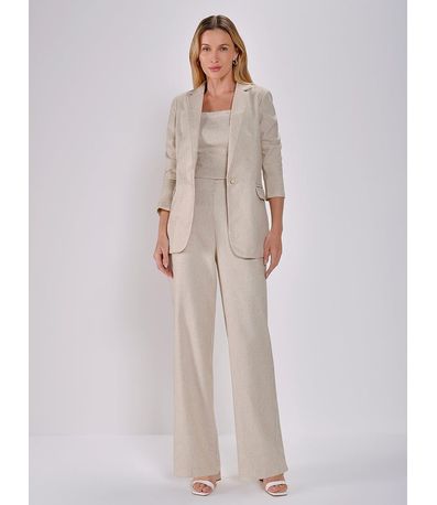 Blazer de Linho com Botão Único Maiara