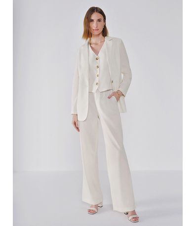 Blazer de Linho com Botão Rajado Yara