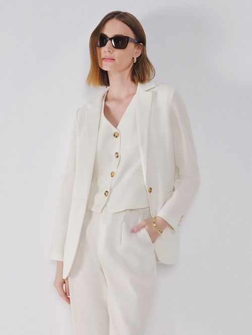 Blazer de Linho com Botão Rajado Yara