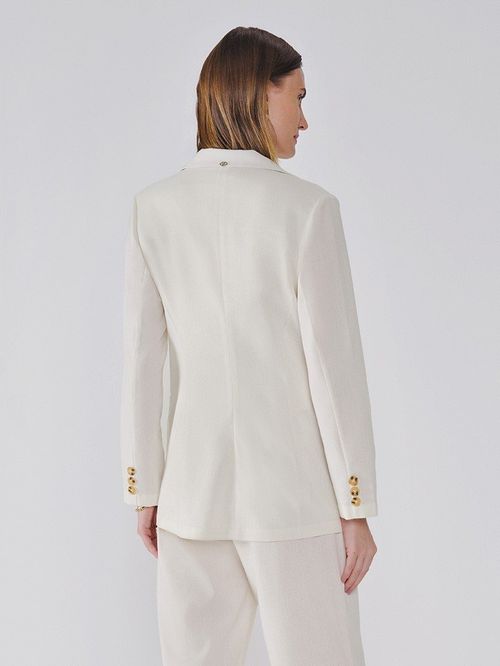 Blazer de Linho com Botão Rajado Yara