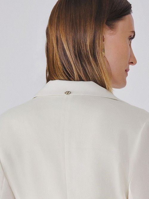 Blazer de Linho com Botão Rajado Yara
